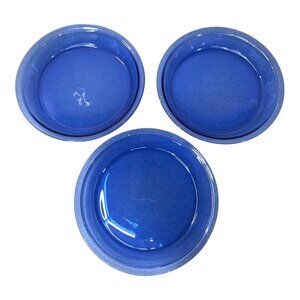 Set of 3 Lot  Vintage Pyrex Cobalt Blue Pie Plates 9.5" No Broiler Model 229 B1